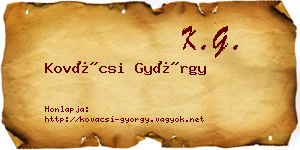 Kovácsi György névjegykártya