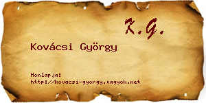 Kovácsi György névjegykártya